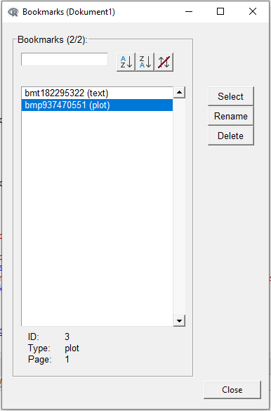  Bookmark dialog