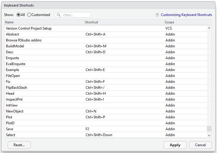 Keyboard Shortcuts