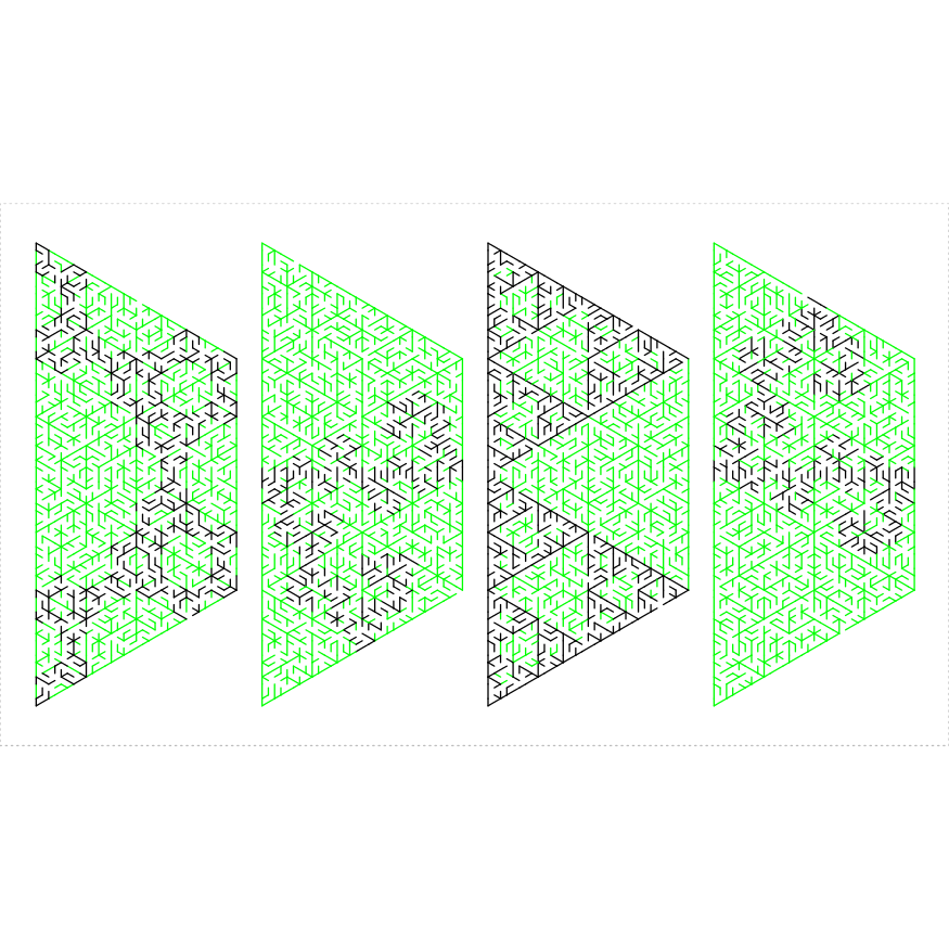 Figure: four kinds of Sierpinski trapezoids